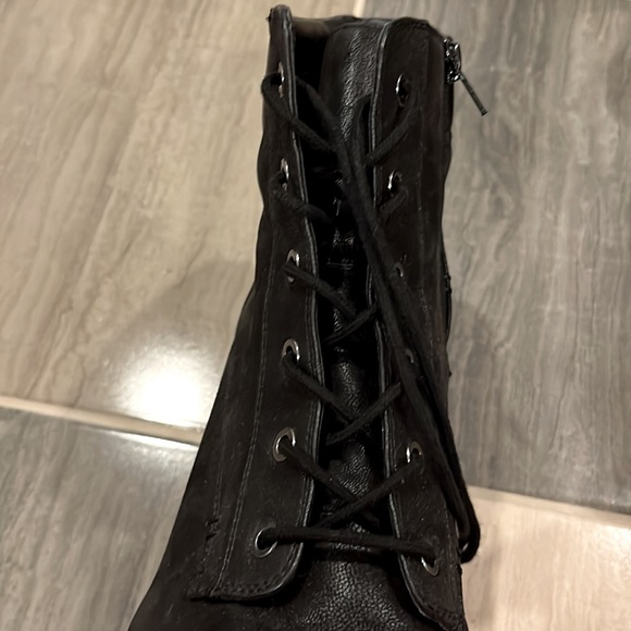 HIGH HEEL BLACK COMBAT BOOTS - Picture 5 of 5